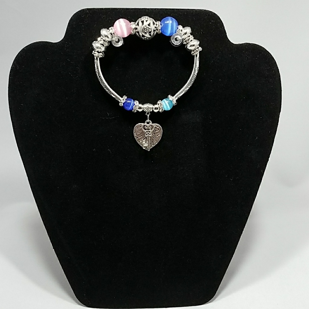 Fashion/handmade silver plated charm bracelet